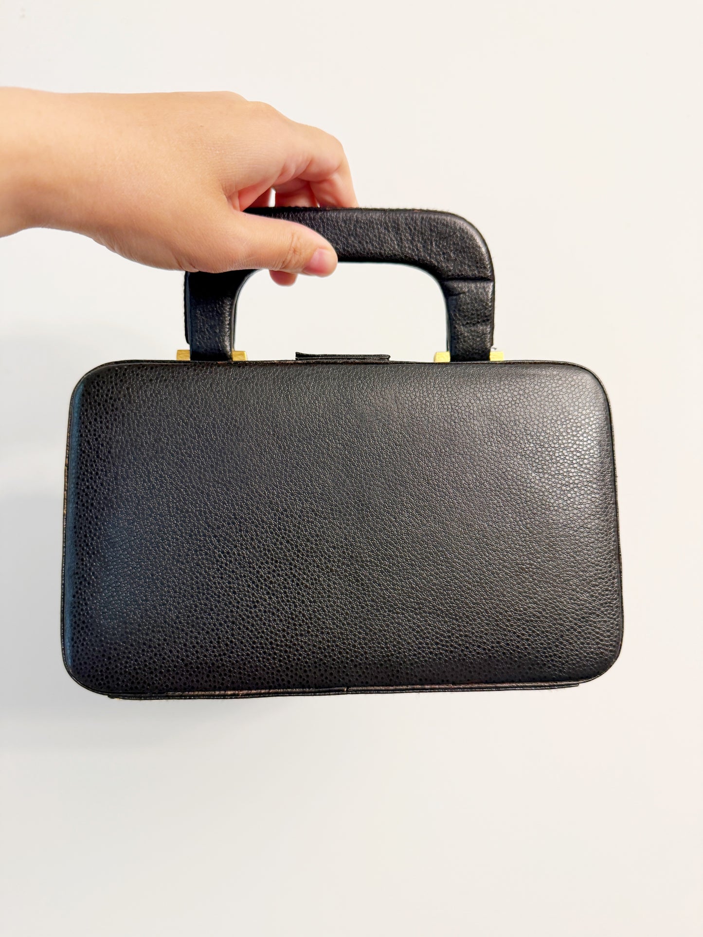 All Hands in black leather purse