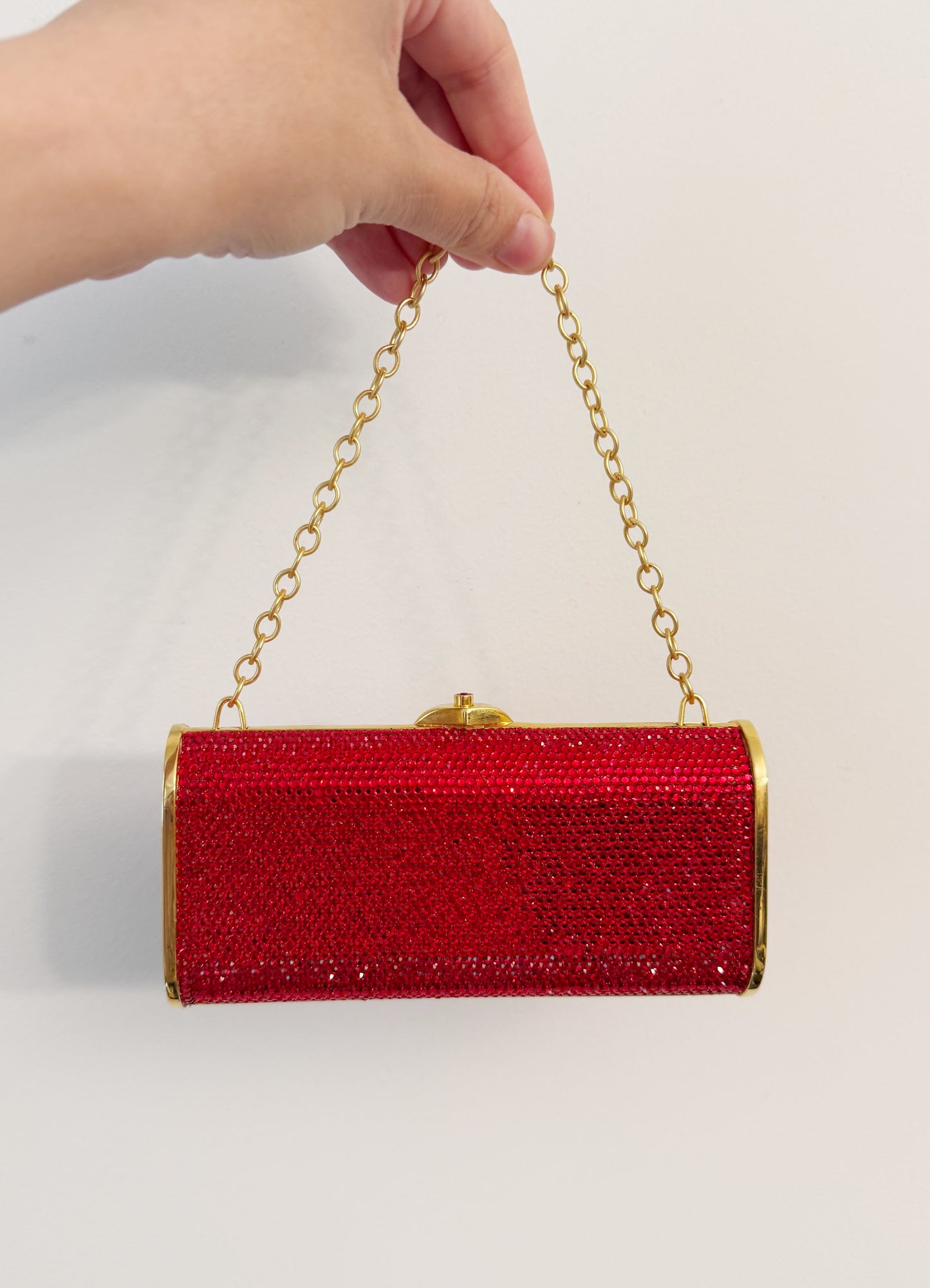Swarovski red heart clutch purse