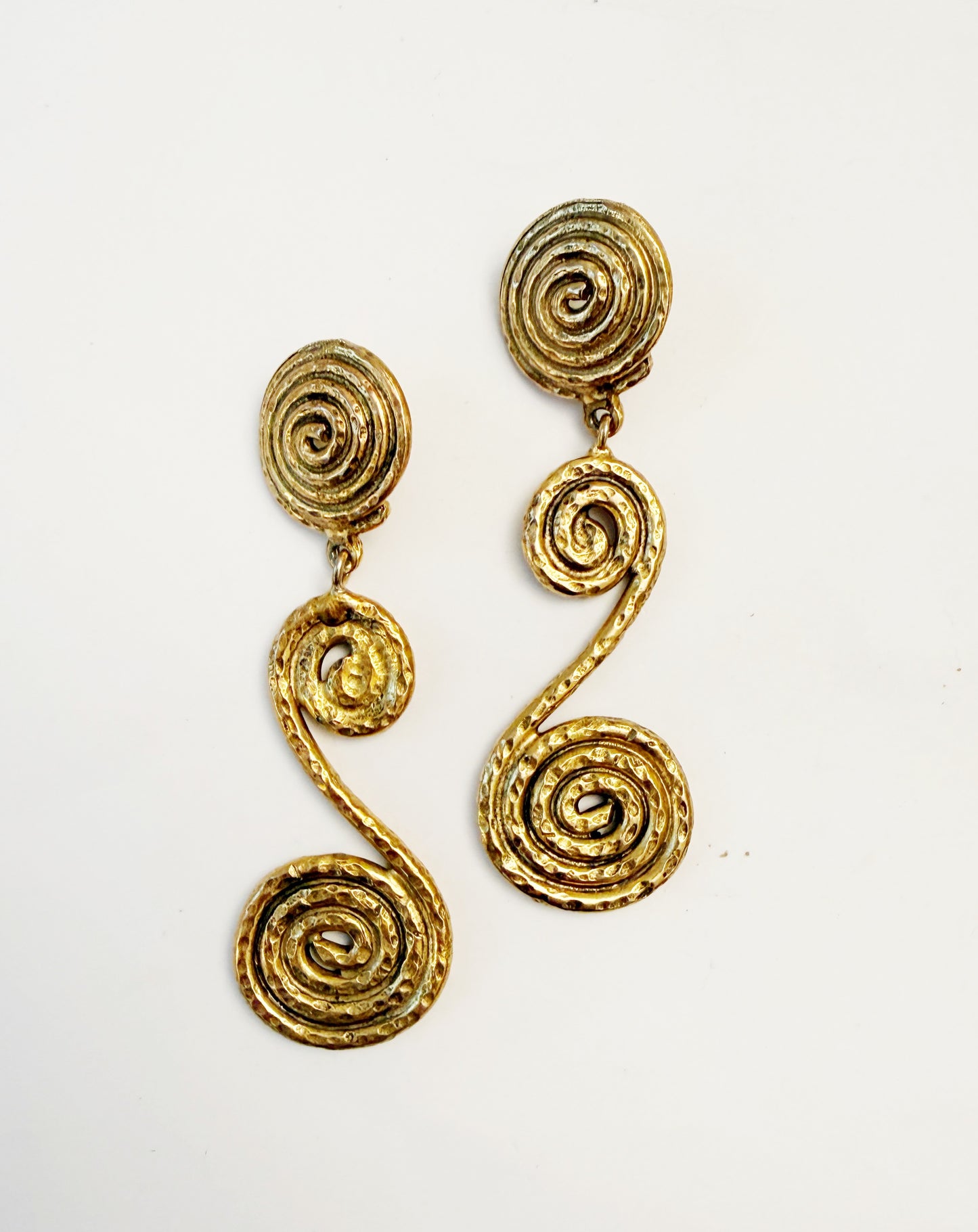 Brass spiral earrings