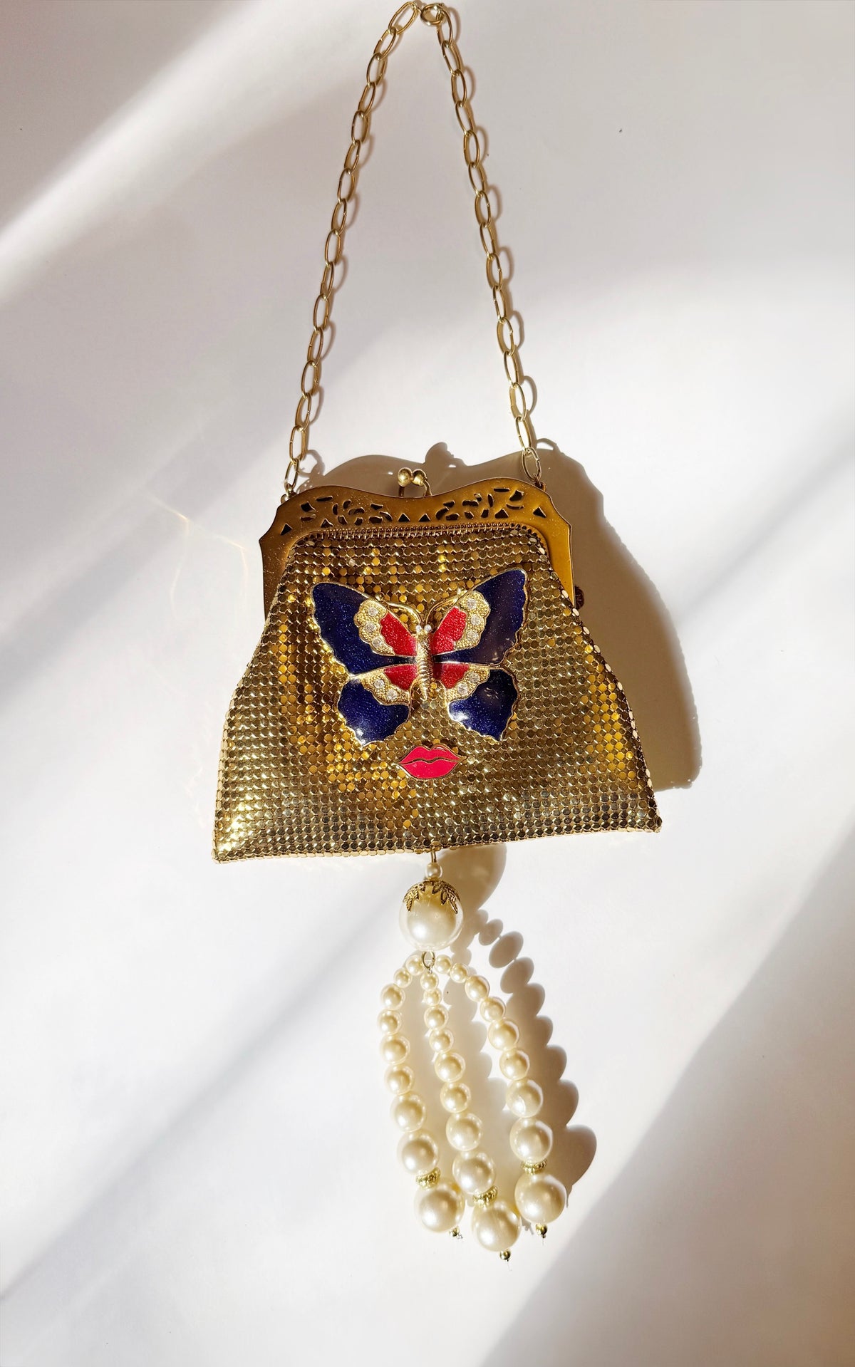 Ode to the master Peggy edition gold mesh purse necklace