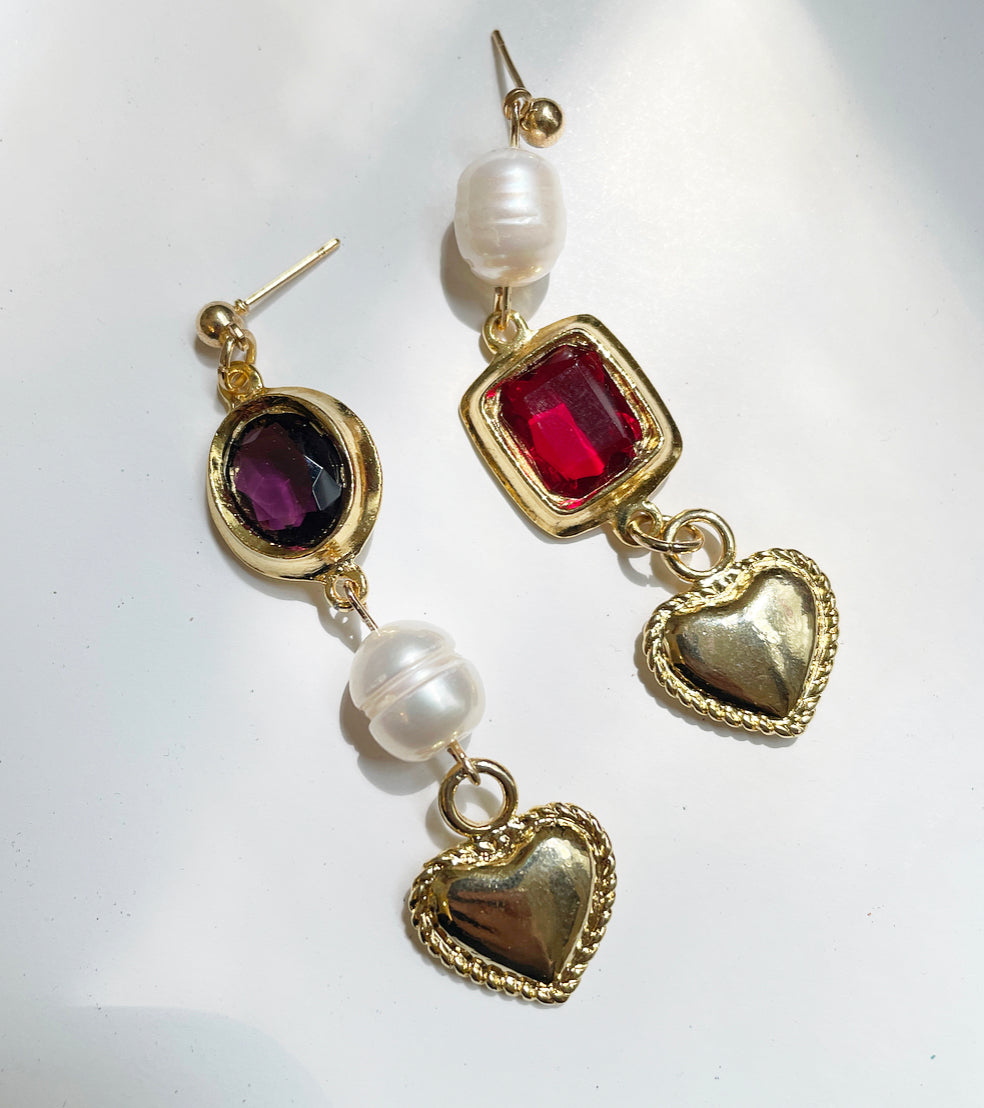 Vintage revival heart earrings