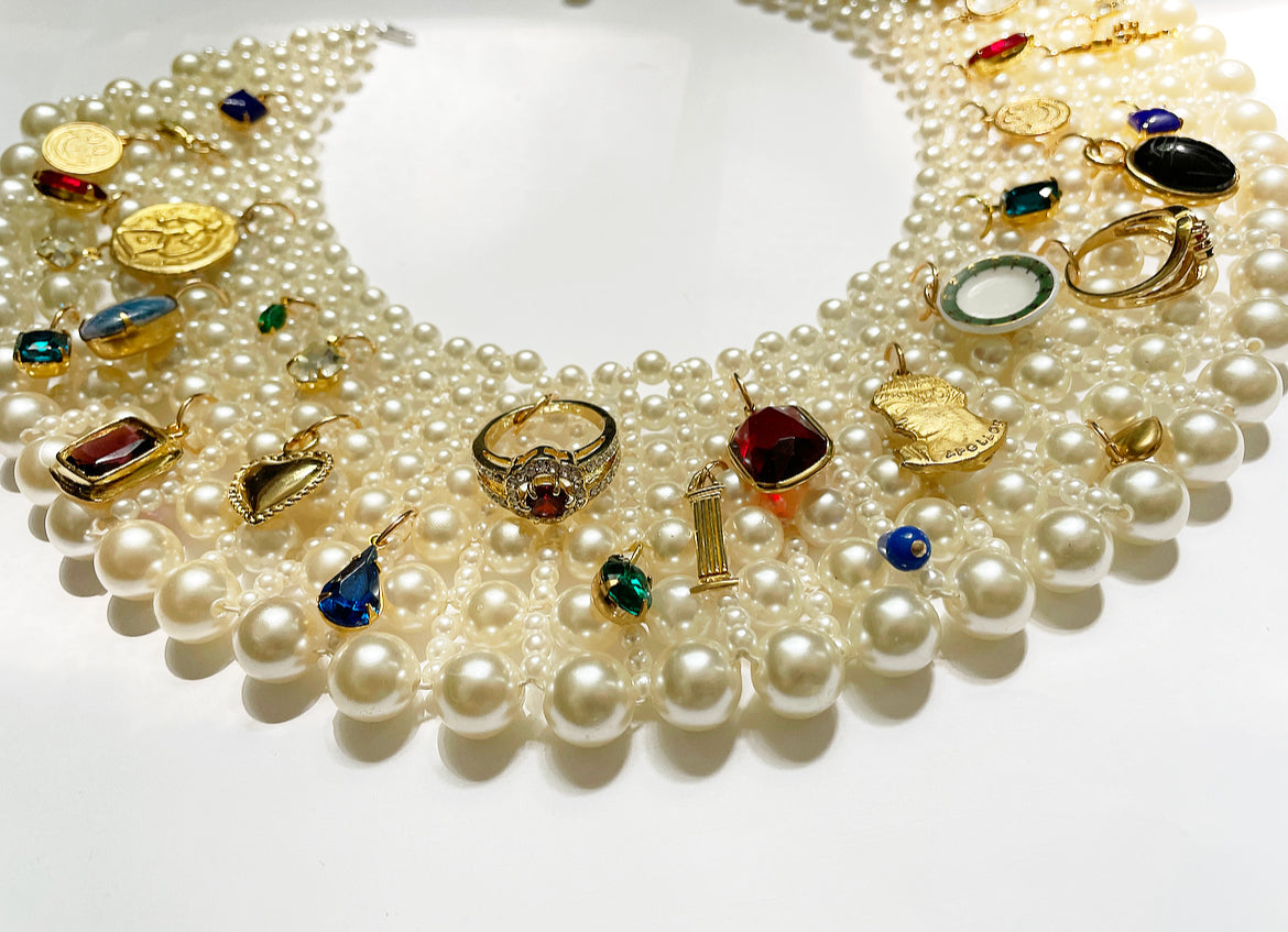 Museum charm collar necklace