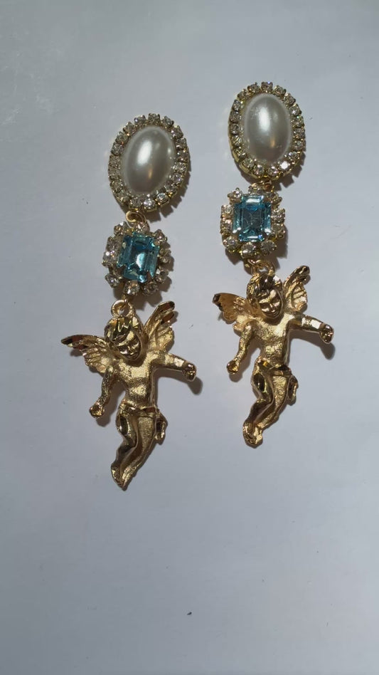 Cosmic cherub earrings