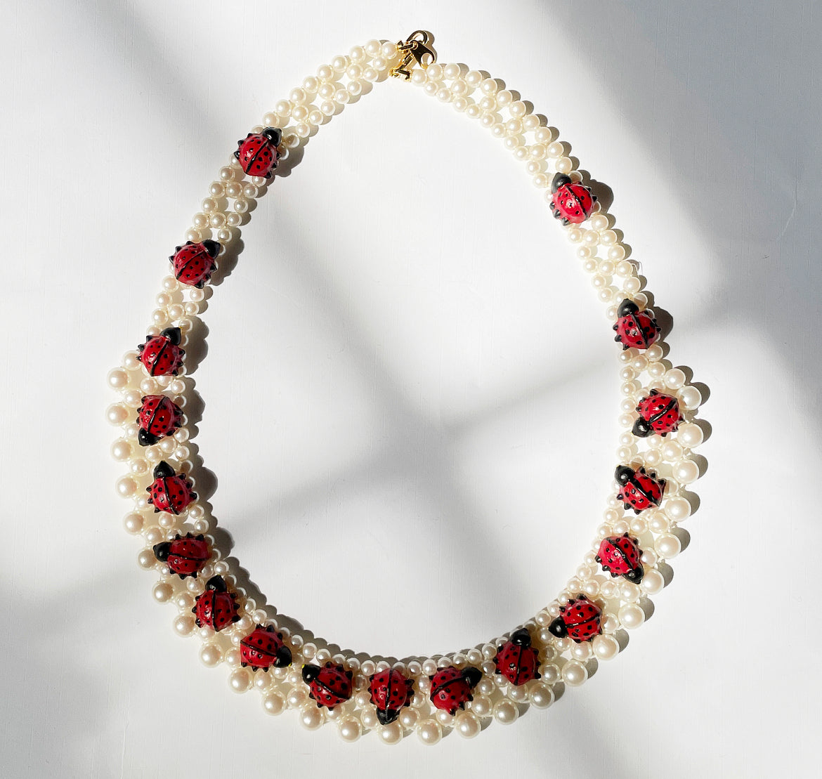 Ladybug pearl necklace